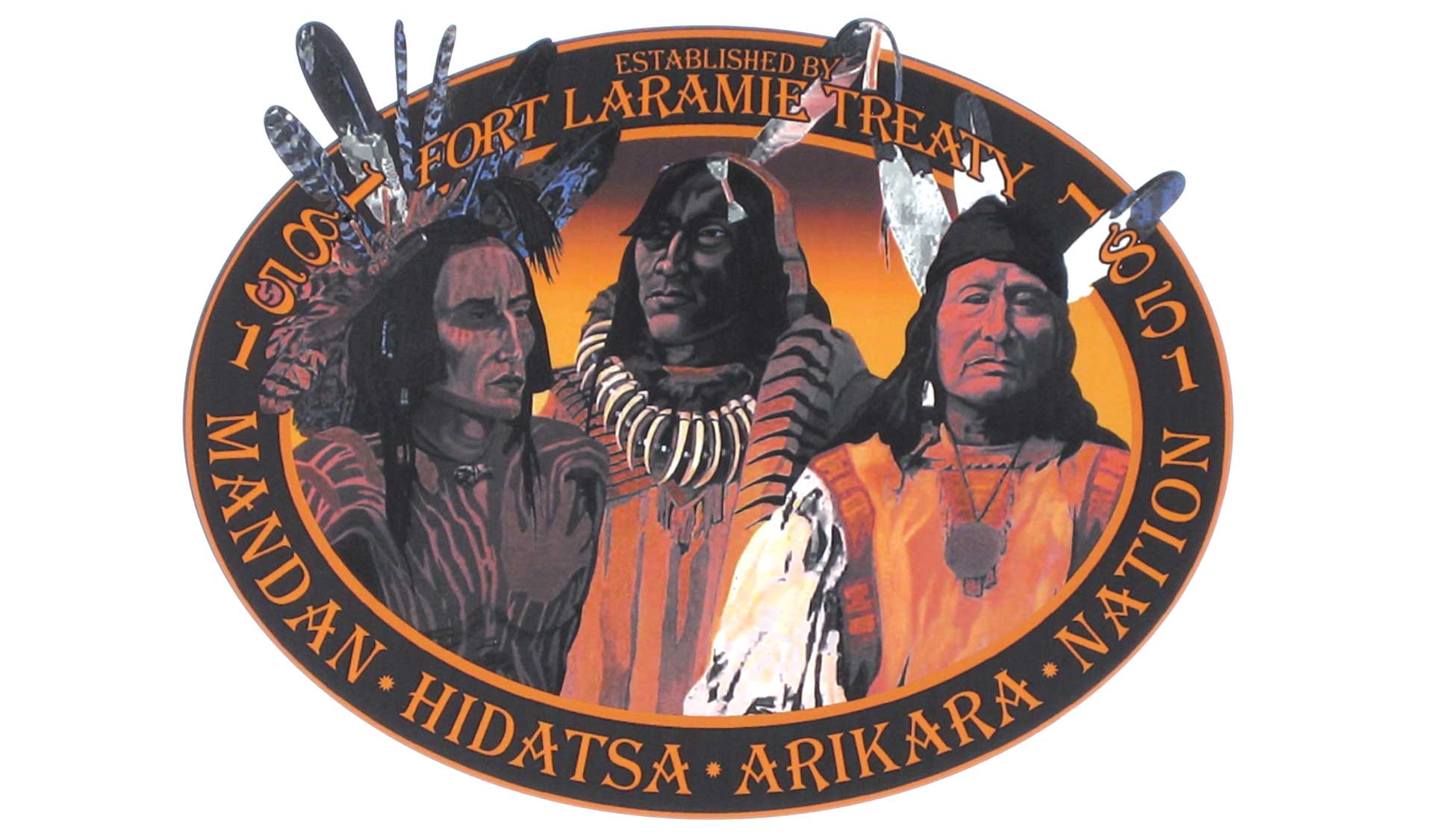 This attractive logo represents the Three Affiliated Tribes.