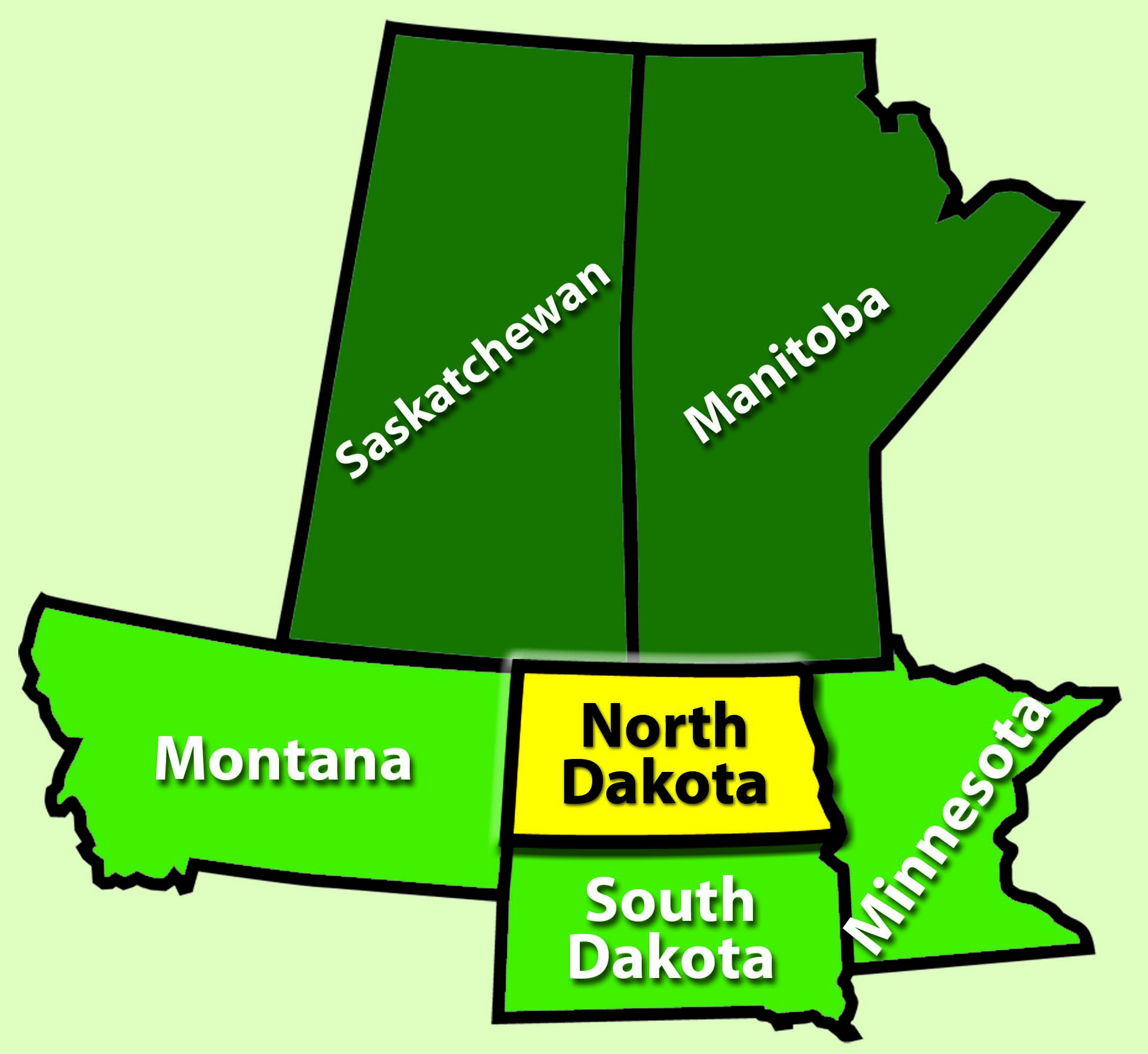 States bordering North Dakota
