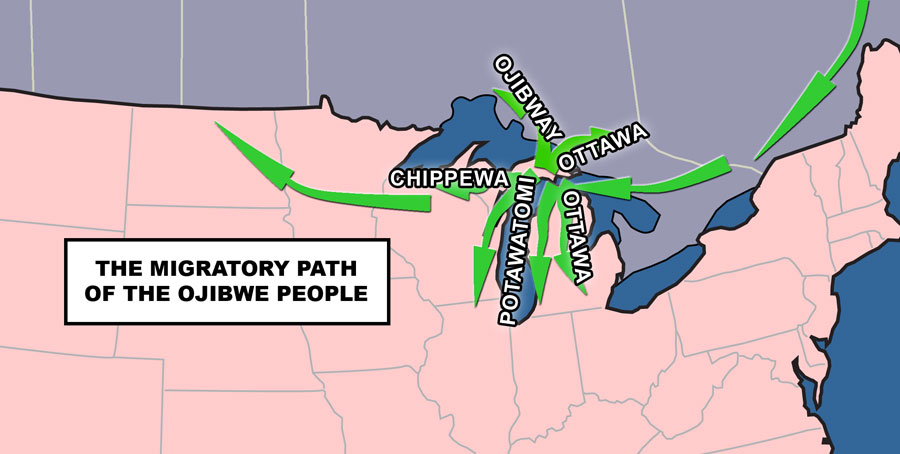 Migratory Path of the Ojibwe People